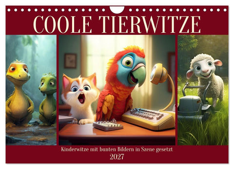 Coole Tierwitze (Wandkalender 2027 DIN A4 quer), CALVENDO Monatskalender