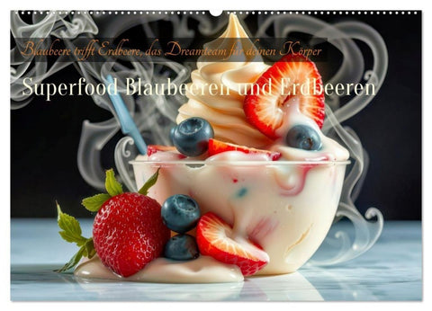 Superfood Blaubeeren und Erdbeeren (Wandkalender 2026 DIN A2 quer), CALVENDO Monatskalender