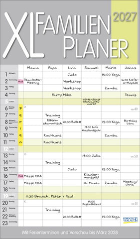 XL Familienplaner Pastell 2027