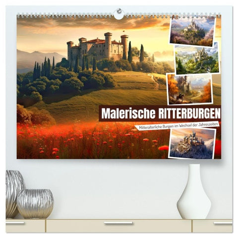 Malerische Ritterburgen (hochwertiger Premium Wandkalender 2027 DIN A2 quer), Kunstdruck in Hochglanz