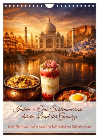 Indien - Eine Schlemmerreise durchs Land der Gewürze (Wandkalender 2027 DIN A4 hoch), CALVENDO Monatskalender