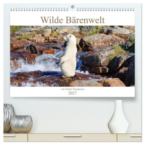 Wilde Bärenwelt (hochwertiger Premium Wandkalender 2027 DIN A2 quer), Kunstdruck in Hochglanz