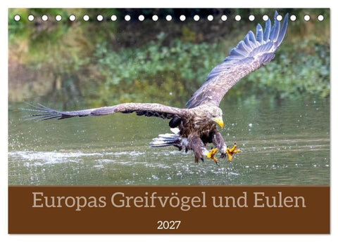 Europas Greifvögel und Eulen (Tischkalender 2027 DIN A5 quer), CALVENDO Monatskalender
