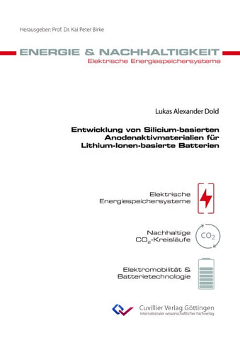 Entwicklung von Silicium-basierten Anodenaktivmaterialien für Lithium-Ionen-basierte Batterien