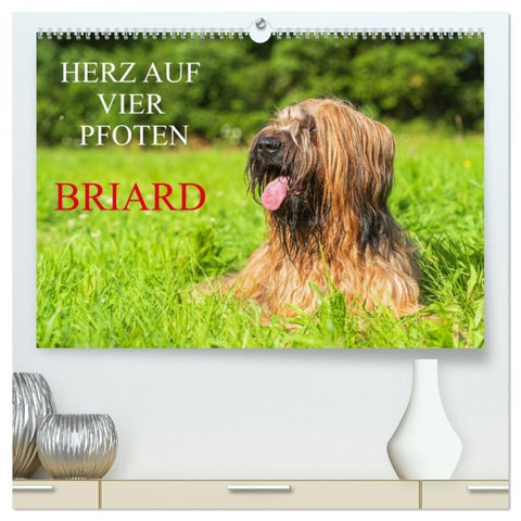 Herz auf vier Pfoten - Briard (hochwertiger Premium Wandkalender 2027 DIN A2 quer), Kunstdruck in Hochglanz