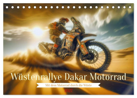 Wüstenrallye Dakar Motorrad (Tischkalender 2027 DIN A5 quer), CALVENDO Monatskalender