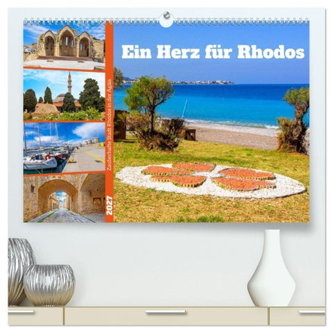 Ein Herz für Rhodos (hochwertiger Premium Wandkalender 2027 DIN A2 quer), Kunstdruck in Hochglanz