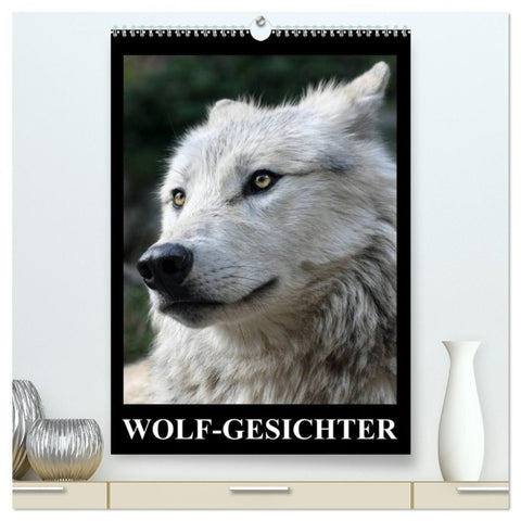 Wolf-Gesichter (hochwertiger Premium Wandkalender 2027 DIN A2 hoch), Kunstdruck in Hochglanz