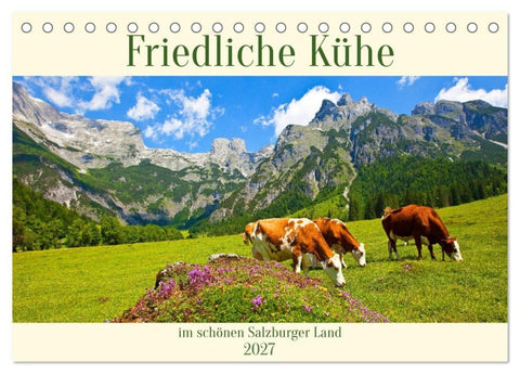 Friedliche Kühe (Tischkalender 2027 DIN A5 quer), CALVENDO Monatskalender