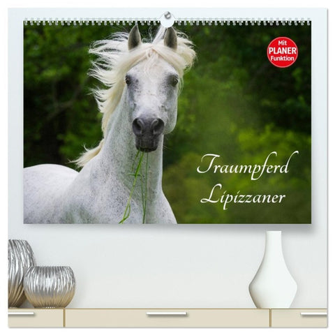 Traumpferd Lipizzaner (hochwertiger Premium Wandkalender 2026 DIN A2 quer), Kunstdruck in Hochglanz