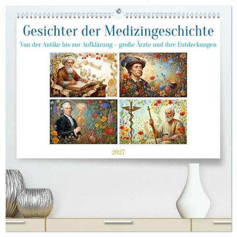Gesichter der Medizingeschichte (hochwertiger Premium Wandkalender 2027 DIN A2 quer), Kunstdruck in Hochglanz