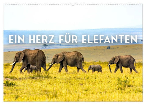 Ein Herz für Elefanten (Wandkalender 2027 DIN A2 quer), CALVENDO Monatskalender