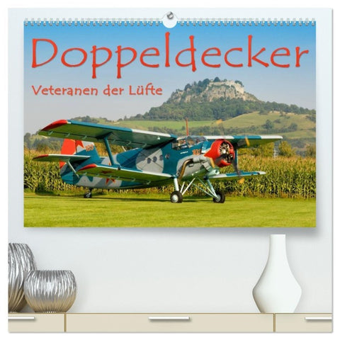 Doppeldecker - Veteranen der Lüfte (hochwertiger Premium Wandkalender 2026 DIN A2 quer), Kunstdruck in Hochglanz