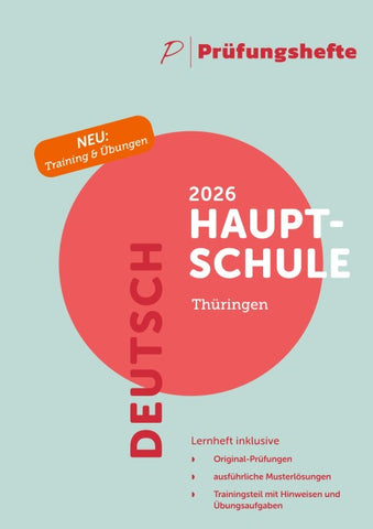 Prüfungsheft & Training – 2026 Deutsch Hauptschule – Thüringen – Original-Prüfungen und Lösungen
