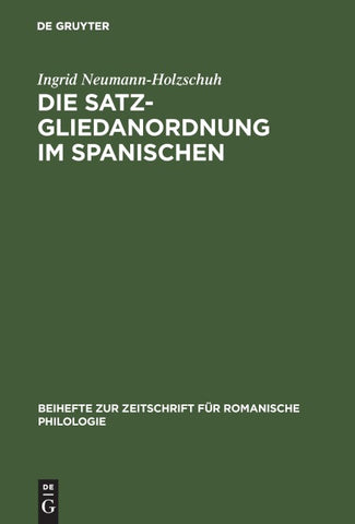Die Satzgliedanordnung im Spanischen