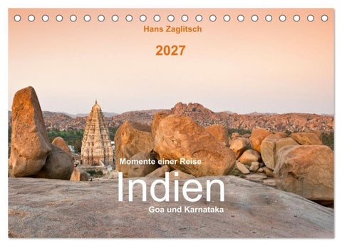 Momente einer Reise - Goa und Karnataka (Tischkalender 2027 DIN A5 quer), CALVENDO Monatskalender