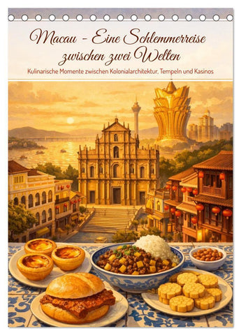 Macau - Eine Schlemmerreise zwischen zwei Welten (Tischkalender 2027 DIN A5 hoch), CALVENDO Monatskalender