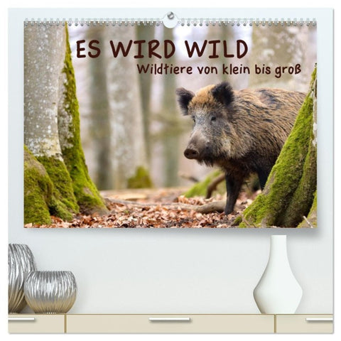 ES WIRD WILD Wildtiere von klein bis groß (hochwertiger Premium Wandkalender 2027 DIN A2 quer), Kunstdruck in Hochglanz