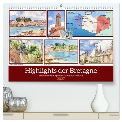 Highlights der Bretagne (hochwertiger Premium Wandkalender 2027 DIN A2 quer), Kunstdruck in Hochglanz
