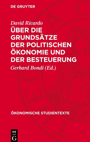 Über die Grundsätze der politischen Ökonomie und der Besteuerung
