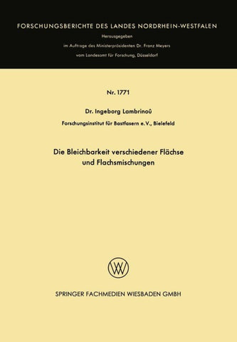 Die Bleichbarkeit verschiedener Flächse und Flachsmischungen