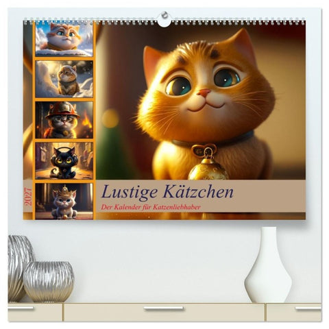Lustige Kätzchen (hochwertiger Premium Wandkalender 2027 DIN A2 quer), Kunstdruck in Hochglanz