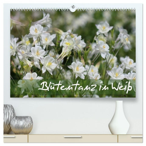 Blütentanz in Weiß (hochwertiger Premium Wandkalender 2026 DIN A2 quer), Kunstdruck in Hochglanz