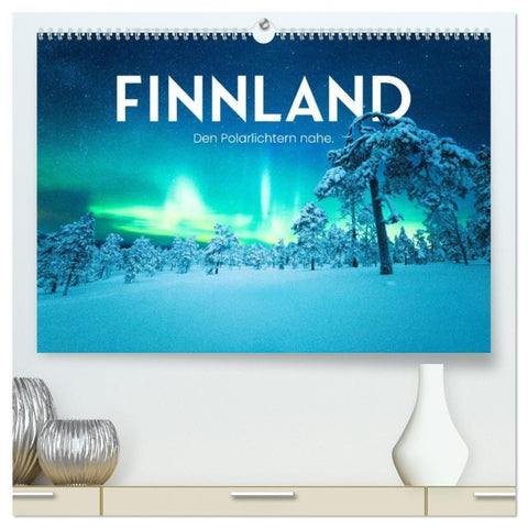 Finnland - Den Polarlichtern nahe. (hochwertiger Premium Wandkalender 2027 DIN A2 quer), Kunstdruck in Hochglanz