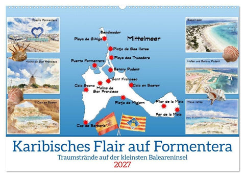 Karibisches Flair auf Formentera (Wandkalender 2027 DIN A2 quer), CALVENDO Monatskalender