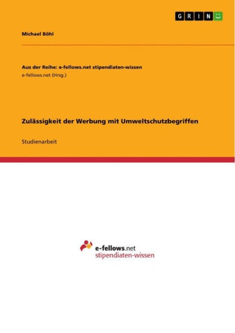 Zulässigkeit der Werbung mit Umweltschutzbegriffen