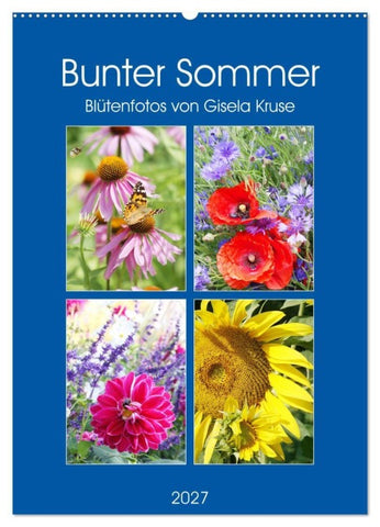 Bunter Sommer (Wandkalender 2027 DIN A2 hoch), CALVENDO Monatskalender