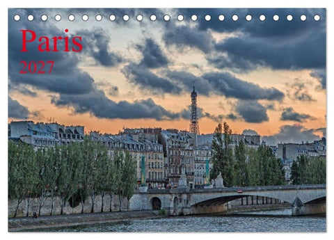 Paris (Tischkalender 2027 DIN A5 quer), CALVENDO Monatskalender