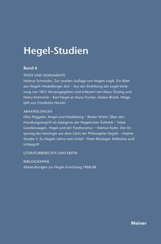Hegel-Studien Band 6