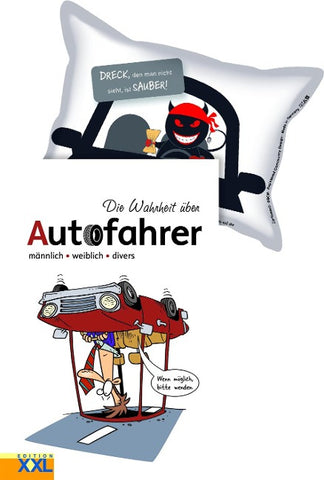 Die Wahrheit über Autofahrer (Buch) mit Scheibenschwamm