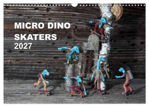 Micro Dino Skaters 2027 (Wandkalender 2027 DIN A3 quer), CALVENDO Monatskalender
