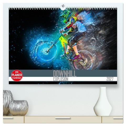 Downhill Explosion (hochwertiger Premium Wandkalender 2027 DIN A2 quer), Kunstdruck in Hochglanz