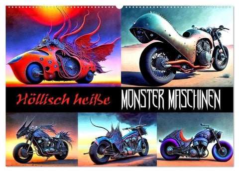 Höllisch heiße Monster Maschinen (Wandkalender 2027 DIN A2 quer), CALVENDO Monatskalender