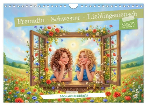 Freundin - Schwester - Lieblingsmensch (Wandkalender 2027 DIN A4 quer), CALVENDO Monatskalender