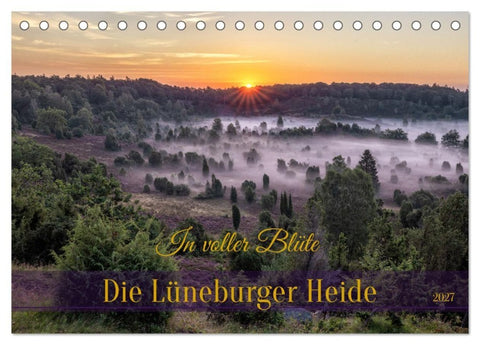 Die Lüneburger Heide - In voller Blüte (Tischkalender 2027 DIN A5 quer), CALVENDO Monatskalender