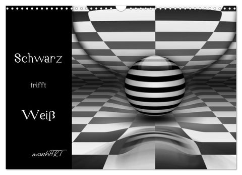 Schwarz trifft Weiß (Wandkalender 2027 DIN A3 quer), CALVENDO Monatskalender