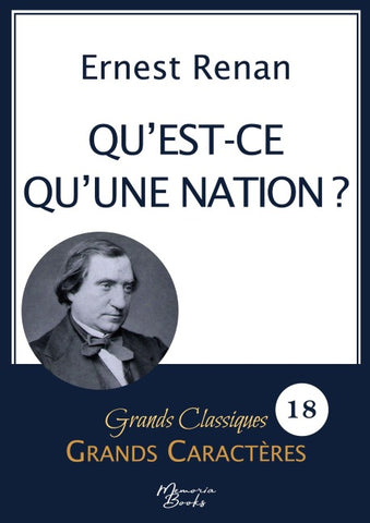 Qu'est-ce qu'une nation ? d'Ernest Renan en grands caractères