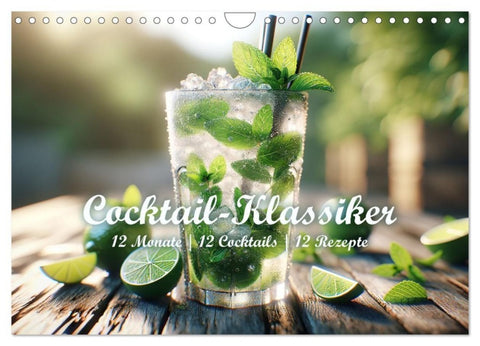 Cocktail-Klassiker (Wandkalender 2027 DIN A4 quer), CALVENDO Monatskalender