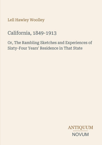 California, 1849-1913