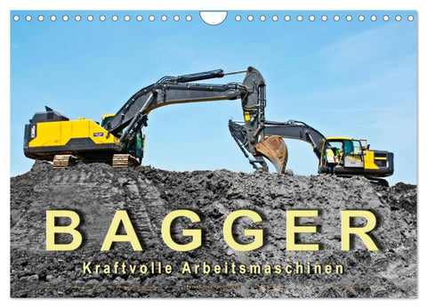 Bagger - kraftvolle Arbeitsmaschinen (Wandkalender 2026 DIN A4 quer), CALVENDO Monatskalender