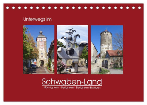 Unterwegs im Schwaben-Land (Tischkalender 2027 DIN A5 quer), CALVENDO Monatskalender