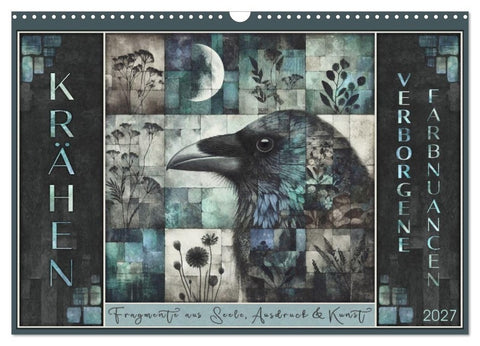 Krähen. Verborgene Farbnuancen. Kunst. (Wandkalender 2027 DIN A3 quer), CALVENDO Monatskalender