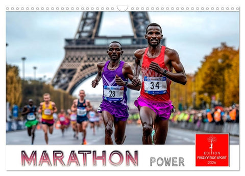 Marathon Power (Wandkalender 2026 DIN A3 quer), CALVENDO Monatskalender