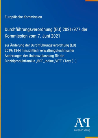 Durchführungsverordnung (EU) 2021/977 der Kommission vom 7. Juni 2021