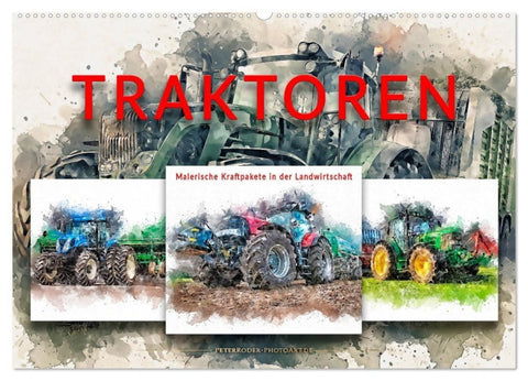 Traktoren - malerische Kraftpakete in der Landwirtschaft (Wandkalender 2027 DIN A2 quer), CALVENDO Monatskalender