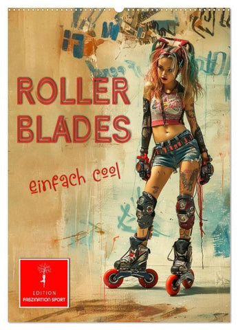 Rollerblades - einfach cool (Wandkalender 2027 DIN A2 hoch), CALVENDO Monatskalender
